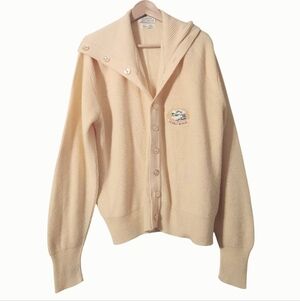 Vintage John Weitz Towne King Yellow Pebble Beach Ribbed Baggy Oversized Cardiga